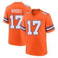 Tlead D.Broncos #17 Jaylen Waddle Player Orange Alternate Collection Throwback Game Stitched Jerseys