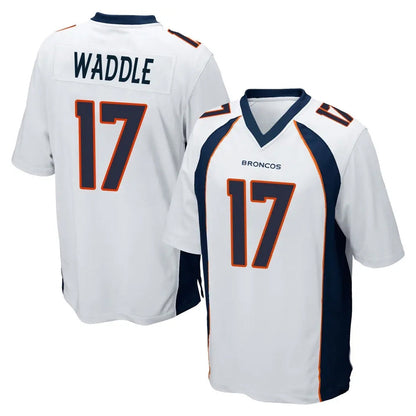 Tlead D.Broncos #17 Jaylen Waddle Player White Game Stitched Jerseys