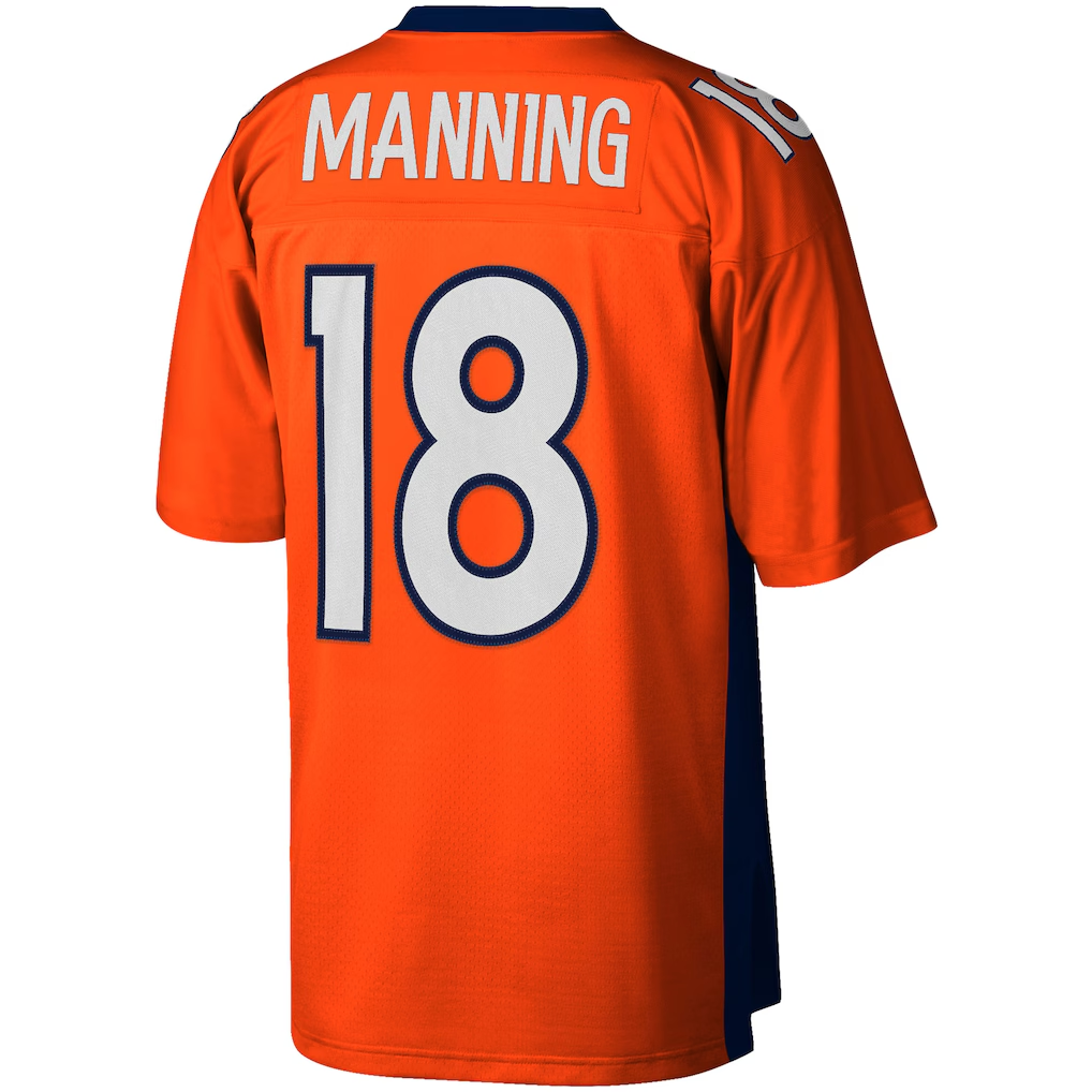 Tlead D.Broncos #18 Peyton Manning Mitchell & Ness Orange Big & Tall 2015 Retired Player Replica Stitched Puhic Jersey