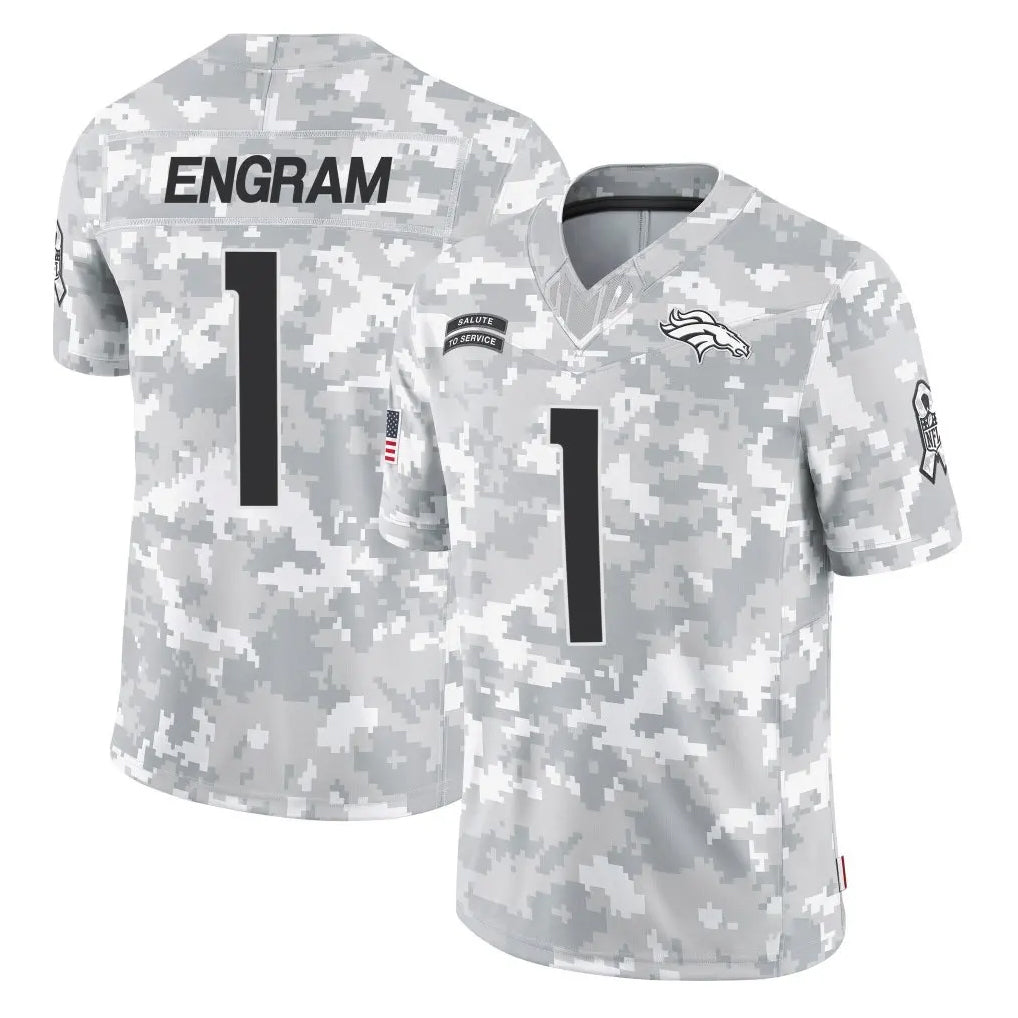 Tlead D.Broncos #1 Evan Engram Player Arctic Camo Salute To Service Limited Stitched Jerseys