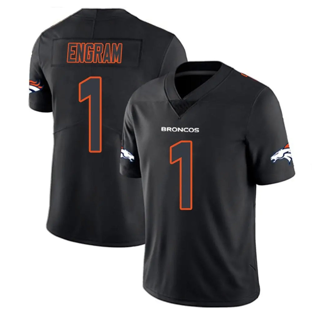 Tlead D.Broncos #1 Evan Engram Player Black Impact Limited Game Stitched Jerseys