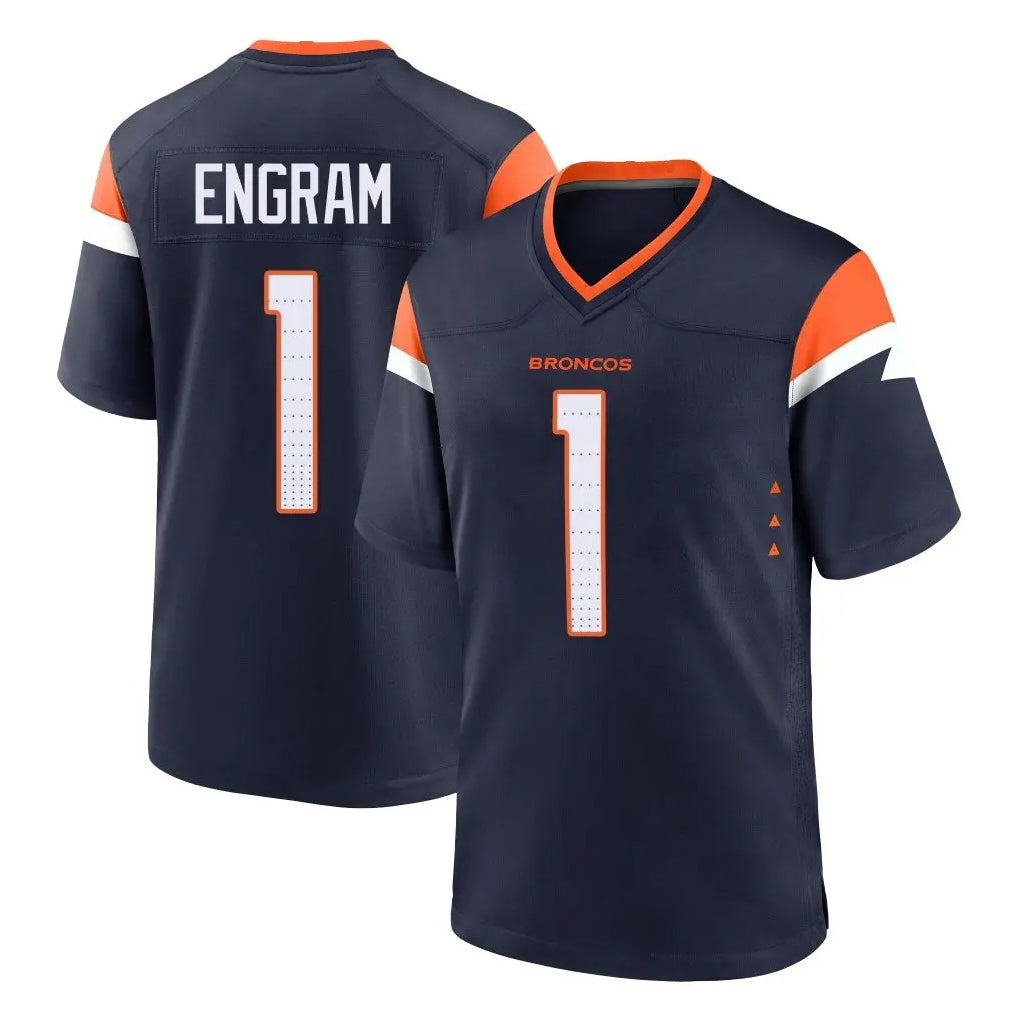Tlead D.Broncos #1 Evan Engram Player Navy Home Game Stitched Jerseys