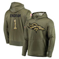 Tlead D.Broncos #1 Evan Engram Player Olive Salute to Service Pullover Hoodies Home Game Stitched Jerseys