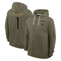 Tlead D.Broncos #1 Evan Engram Player Olive Salute to Service Pullover Hoodies Limited Stitched Jerseys