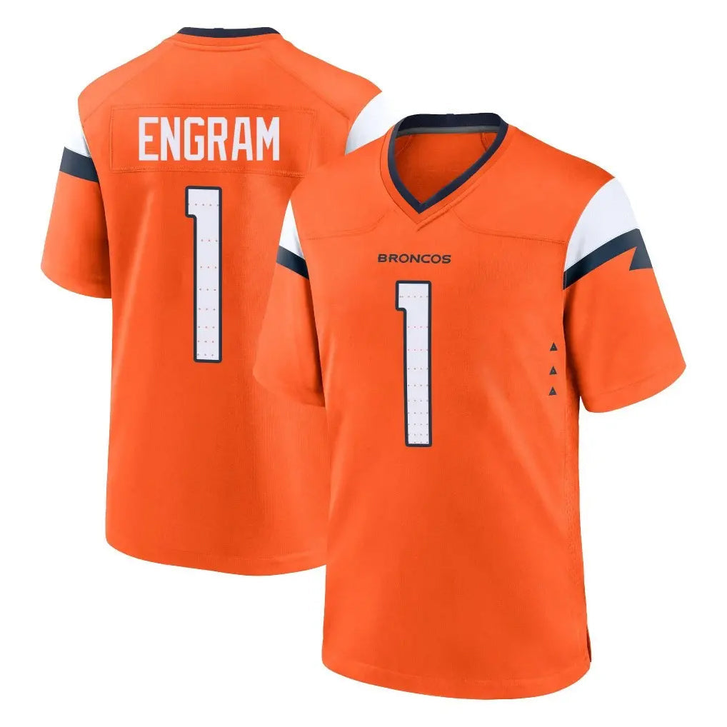 Tlead D.Broncos #1 Evan Engram Player Orange Home Game Stitched Jerseys