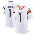 Tlead D.Broncos #1 Evan Engram Player White Home Game Stitched Jerseys