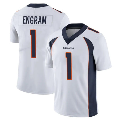 Tlead D.Broncos #1 Evan Engram Player White Vapor Untouchable Limited Home Game Stitched Jerseys