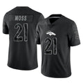 Tlead D.Broncos #21 Riley Moss Player Black Reflective Limited Stitched Jerseys