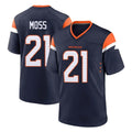 Tlead D.Broncos #21 Riley Moss Player Navy Home Game Stitched Jerseys