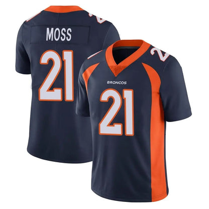 Tlead D.Broncos #21 Riley Moss Player Navy Vapor Untouchable Limited Game Stitched Jerseys