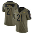 Tlead D.Broncos #21 Riley Moss Player Olive Salute To Service Limited Game Stitched Jerseys