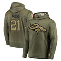 Tlead D.Broncos #21 Riley Moss Player Olive Salute to Service Pullover Hoodies Home Game Stitched Jerseys