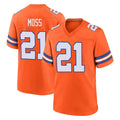 Tlead D.Broncos #21 Riley Moss Player Orange Alternate Collection Throwback Game Stitched Jerseys