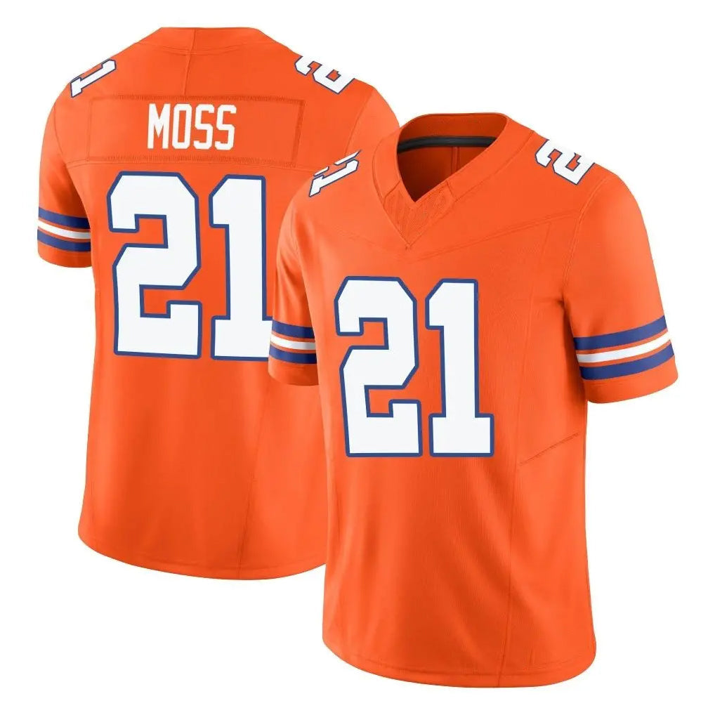 Tlead D.Broncos #21 Riley Moss Player Orange Limited Alternate Vapor F.U.S.E. Throwback Game Stitched Jerseys