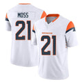 Tlead D.Broncos #21 Riley Moss Player White Limited Vapor F.U.S.E. Home Game Stitched Jerseys