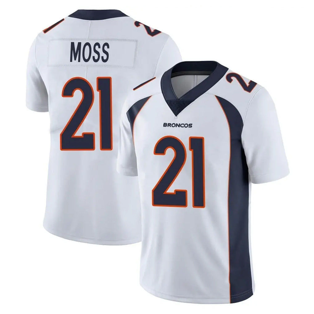 Tlead D.Broncos #21 Riley Moss Player White Vapor Untouchable Limited Home Game Stitched Jerseys