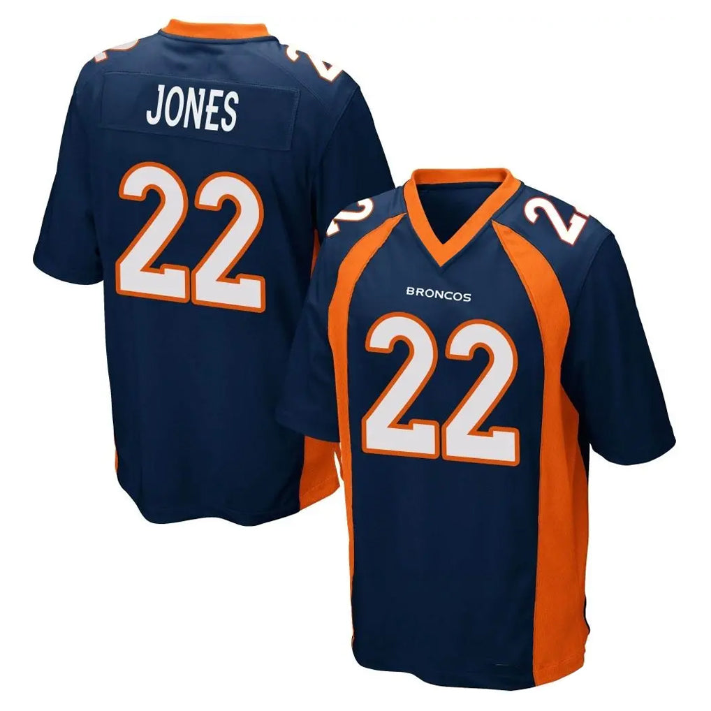 Tlead D.Broncos #22 Brandon Jones Player Navy Game Stitched Jerseys