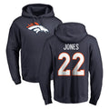 Tlead D.Broncos #22 Brandon Jones Player Navy Pullover Hoodie Limited Stitched Jerseys