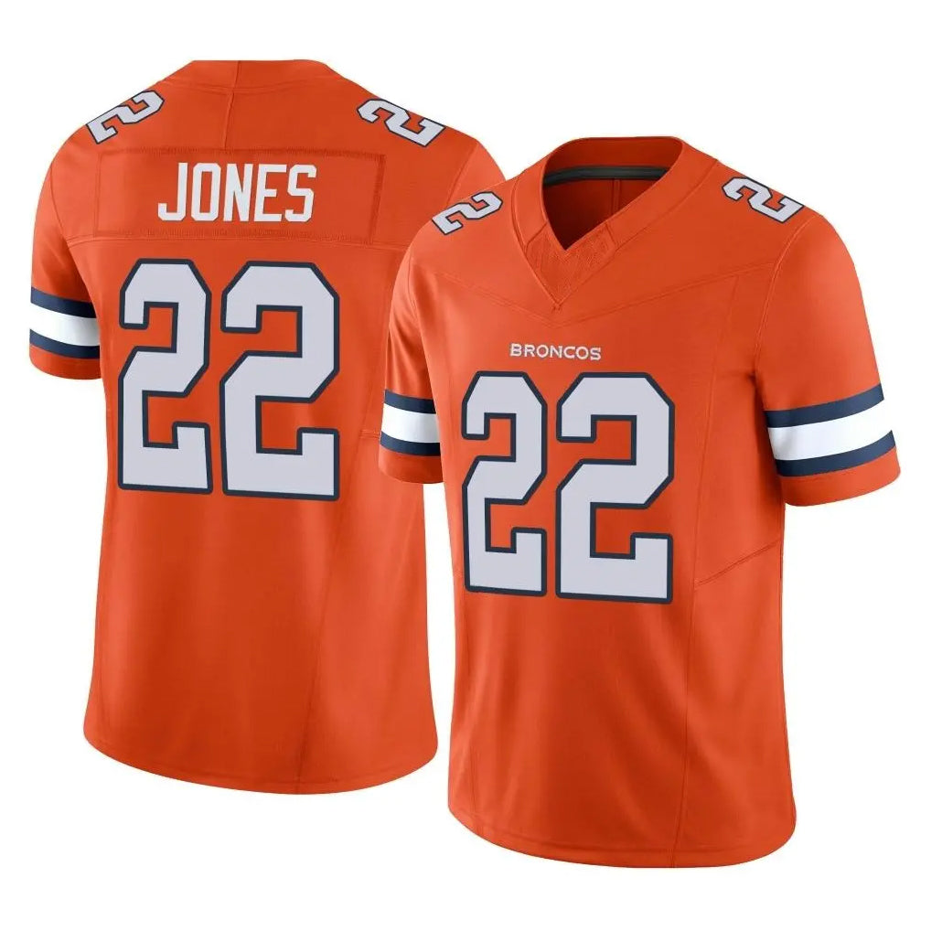 Tlead D.Broncos #22 Brandon Jones Player Orange Limited Alternate Vapor F.U.S.E. Throwback Game Stitched Jerseys