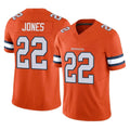 Tlead D.Broncos #22 Brandon Jones Player Orange Limited Alternate Vapor F.U.S.E. Throwback Game Stitched Jerseys