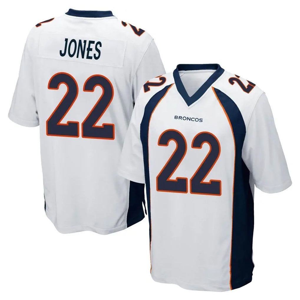 Tlead D.Broncos #22 Brandon Jones Player White Game Stitched Jerseys
