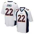 Tlead D.Broncos #22 Brandon Jones Player White Game Stitched Jerseys