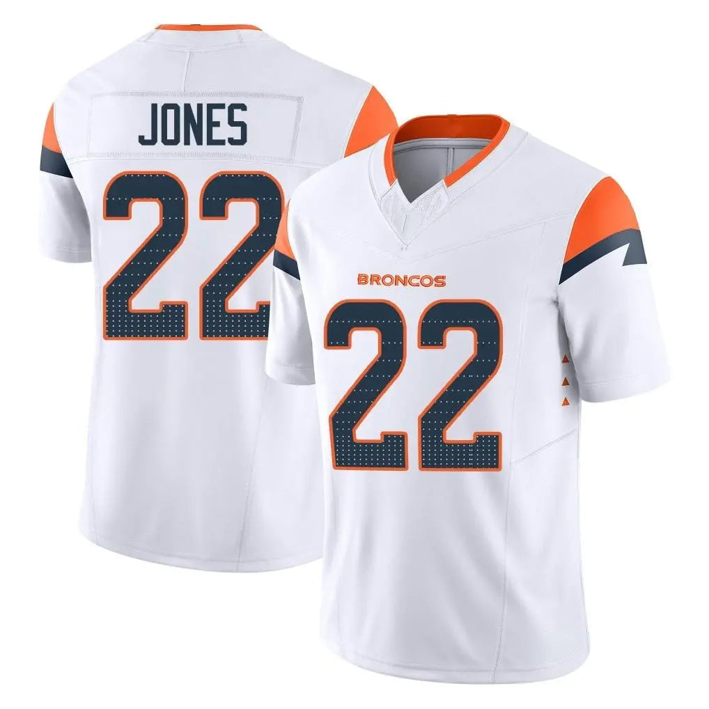 Tlead D.Broncos #22 Brandon Jones Player White Limited Vapor F.U.S.E. Home Game Stitched Jerseys