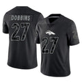Tlead D.Broncos #27 J.K. Dobbins Player Black Reflective Limited Stitched Jerseys