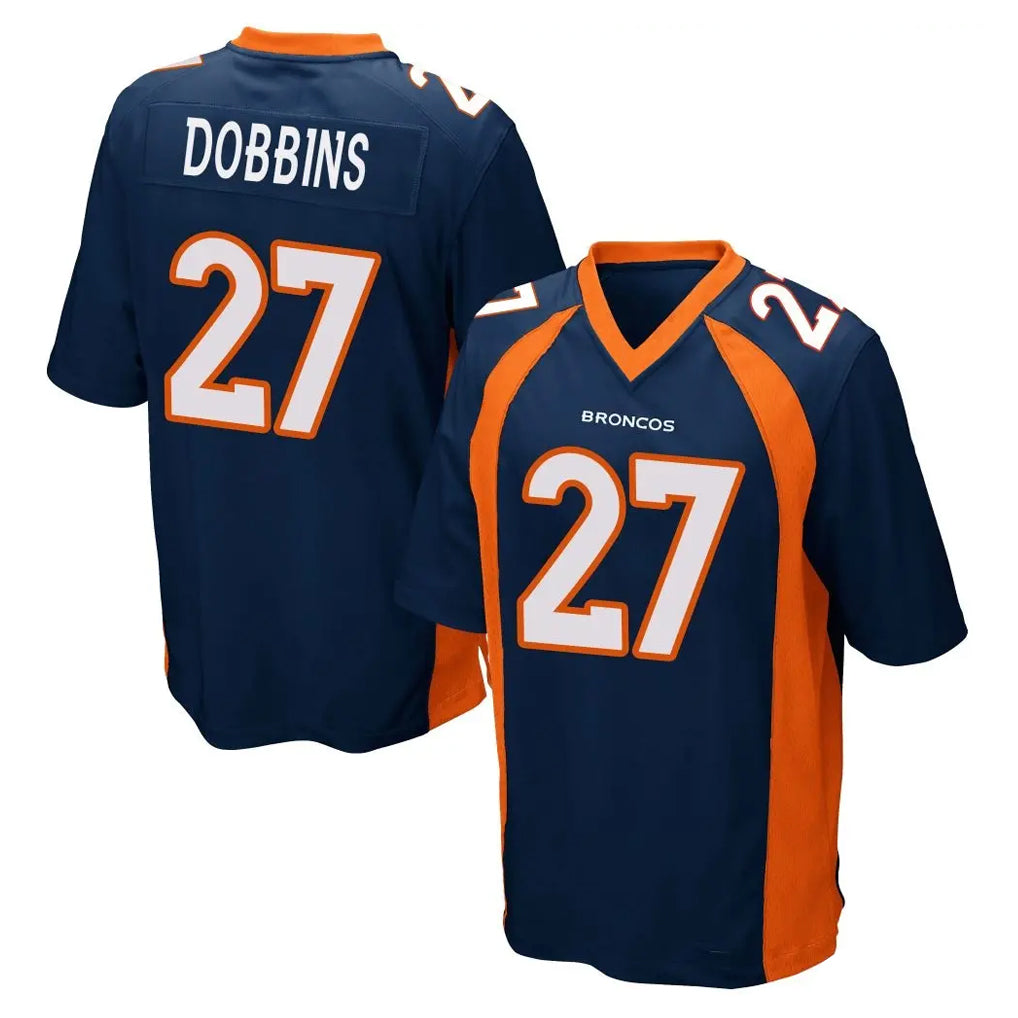 Tlead D.Broncos #27 J.K. Dobbins Player Navy Game Stitched Jerseys