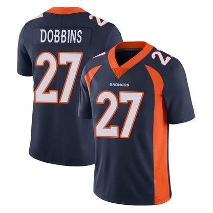 Tlead D.Broncos #27 J.K. Dobbins Player Navy Vapor Untouchable Limited Game Stitched Jerseys