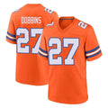 Tlead D.Broncos #27 J.K. Dobbins Player Orange Alternate Collection Throwback Game Stitched Jerseys