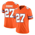 Tlead D.Broncos #27 J.K. Dobbins Player Orange Limited Alternate Vapor F.U.S.E. Throwback Game Stitched Jerseys