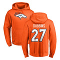Tlead D.Broncos #27 J.K. Dobbins Player Orange Pullover Hoodie Limited Stitched Jerseys