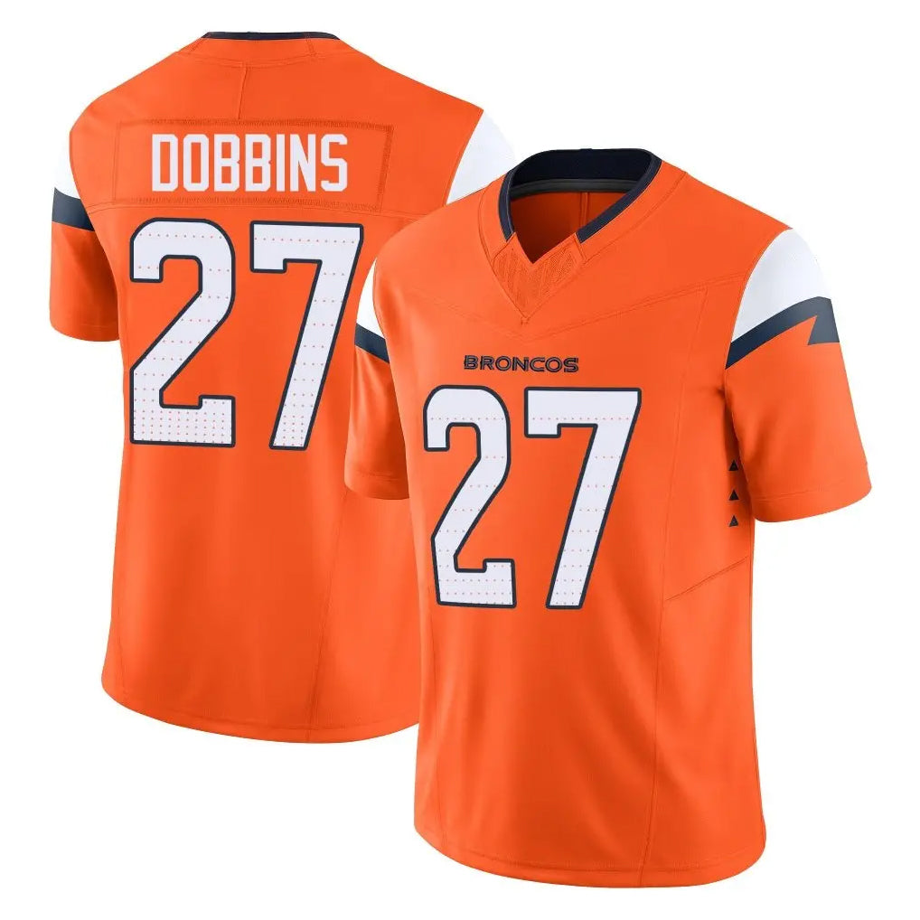 Tlead D.Broncos #27 J.K. Dobbins Player Orange Vapor F.U.S.E. Limited Home Game Stitched Jerseys