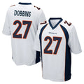 Tlead D.Broncos #27 J.K. Dobbins Player White Game Stitched Jerseys