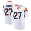 Tlead D.Broncos #27 J.K. Dobbins Player White Home Game Stitched Jerseys