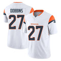 Tlead D.Broncos #27 J.K. Dobbins Player White Limited Vapor F.U.S.E. Home Game Stitched Jerseys