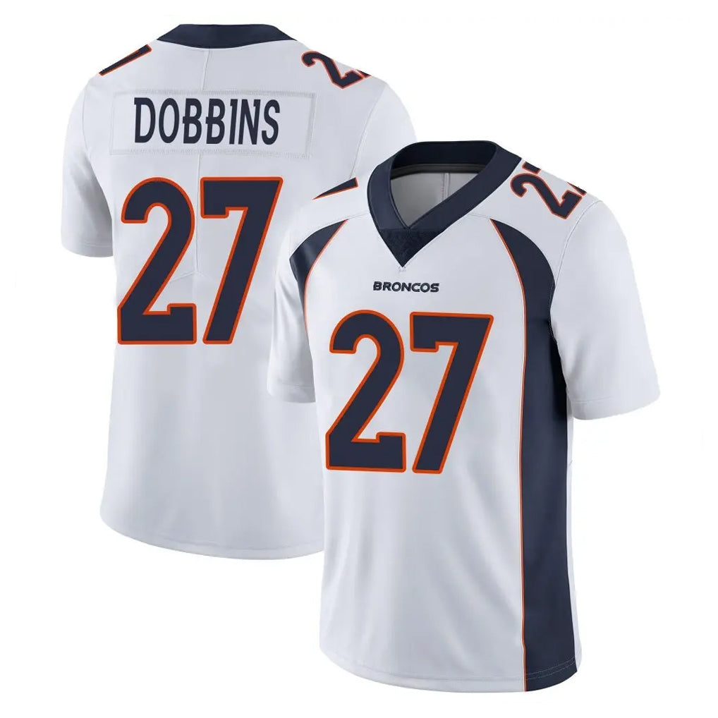 Tlead D.Broncos #27 J.K. Dobbins Player White Vapor Untouchable Limited Home Game Stitched Jerseys