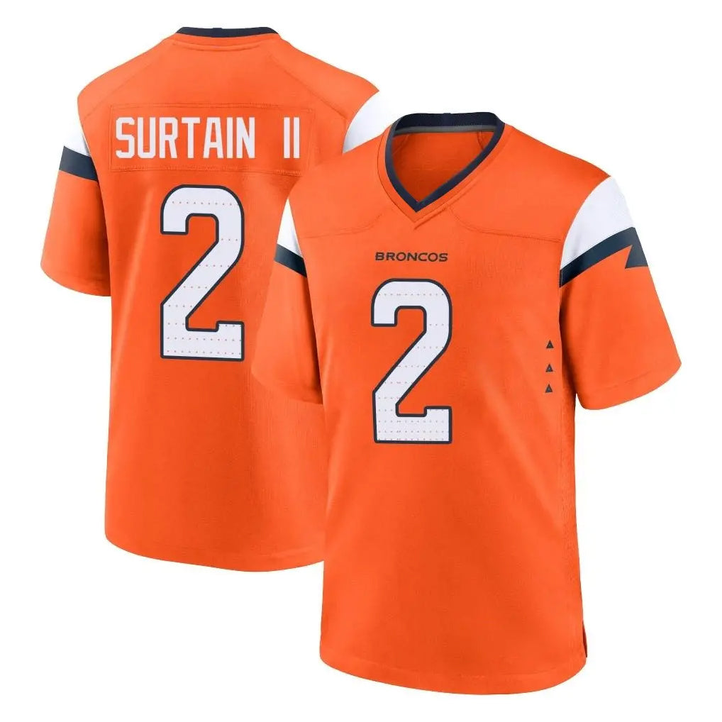 Tlead D.Broncos #2 Pat Surtain II Cooper Player Orange Home Game Stitched Jerseys