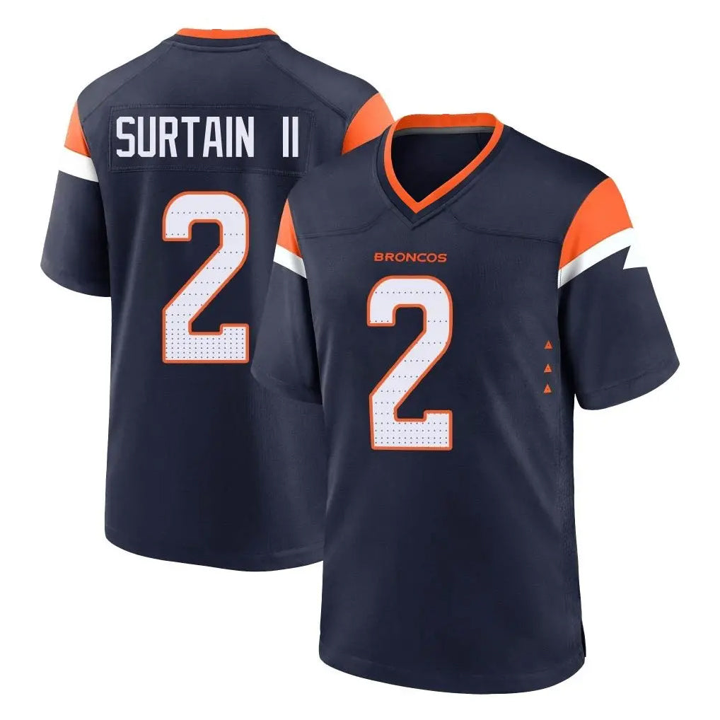 Tlead D.Broncos #2 Pat Surtain II Player Navy Home Game Stitched Jerseys