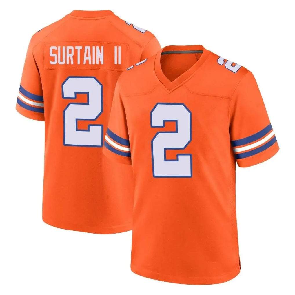 Tlead D.Broncos #2 Pat Surtain II Player Orange Alternate Collection Throwback Game Stitched Jerseys