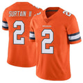 Tlead D.Broncos #2 Pat Surtain II Player Orange Vapor Untouchable Limited Home Game Stitched Jerseys