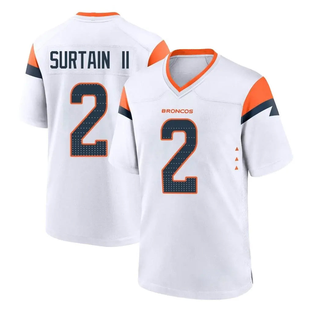Tlead D.Broncos #2 Pat Surtain II Player White Home Game Stitched Jerseys