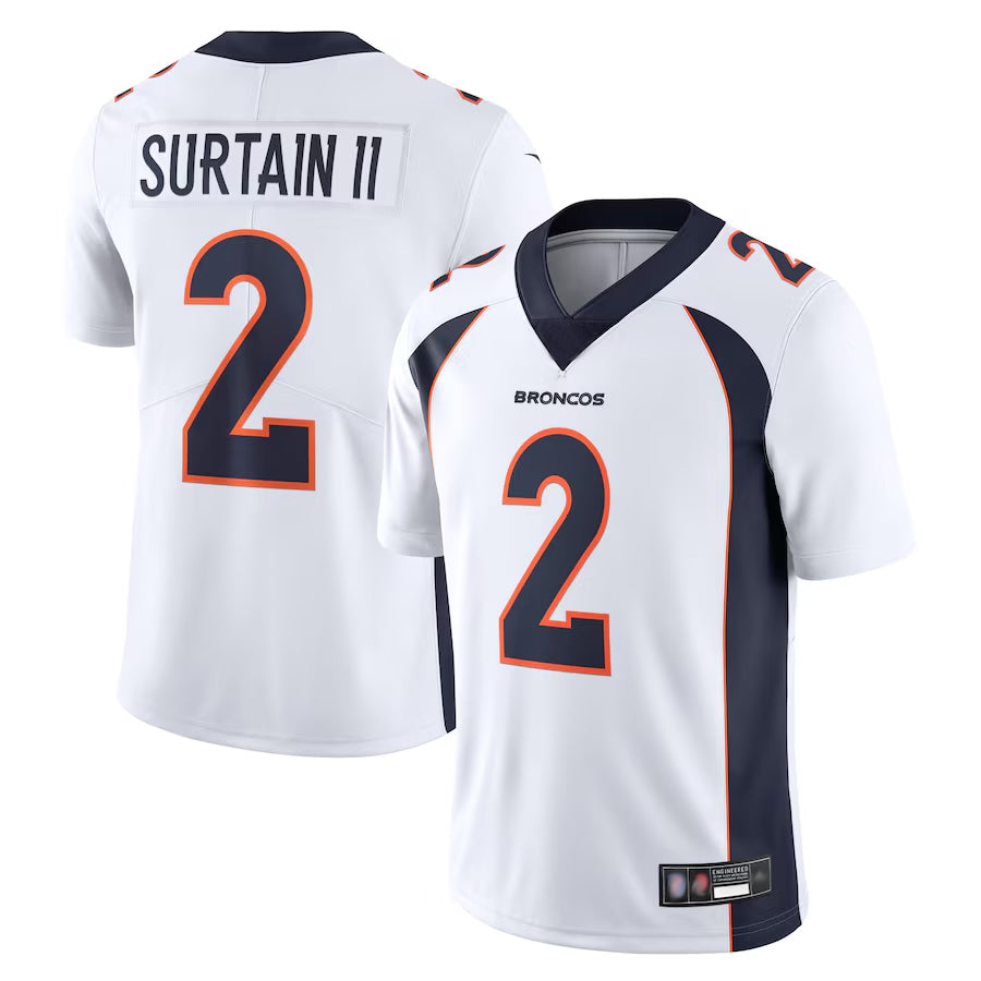 Tlead D.Broncos #2 Patrick Surtain II Player White Vapor Untouchable Limited Stitched Jerseys