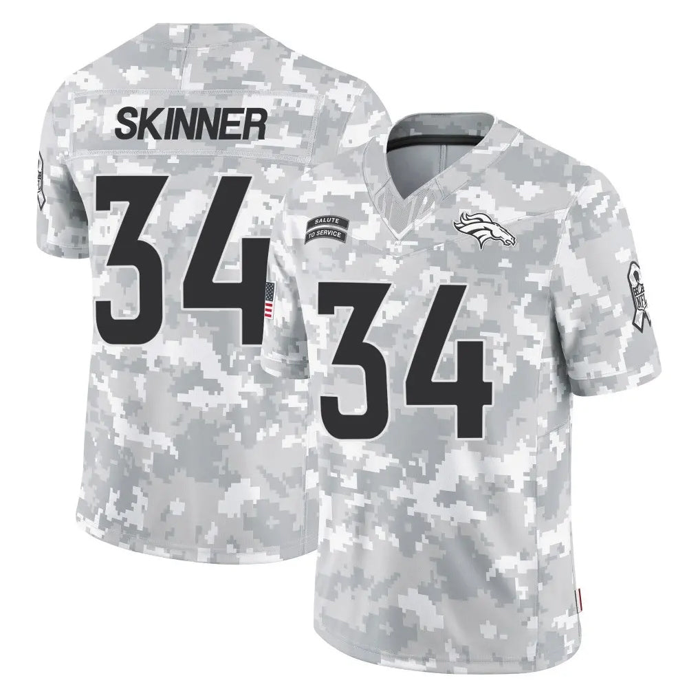 Tlead D.Broncos #34 JL Skinner Player Arctic Camo Salute To Service Limited Stitched Jerseys