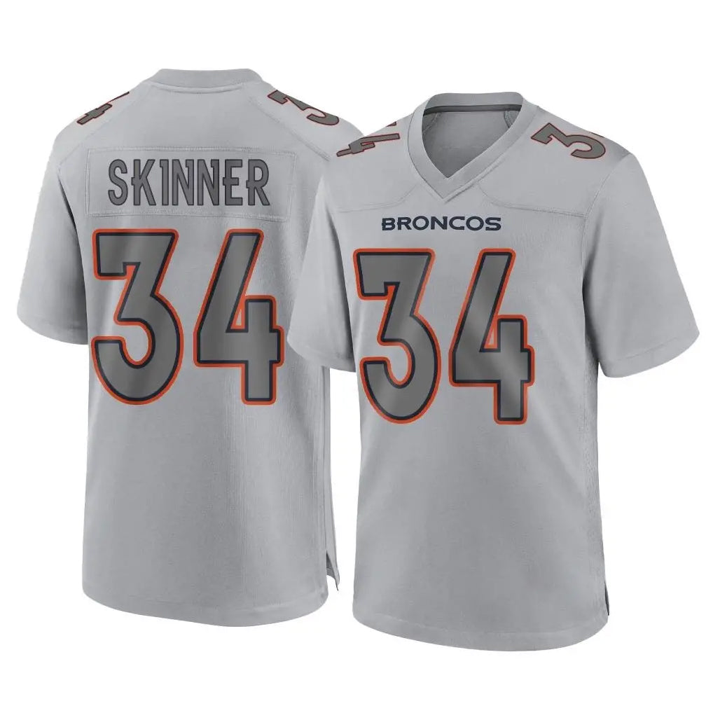 Tlead D.Broncos #34 JL Skinner Player Gray Atmosphere Fashion Limited Game Stitched Jerseys