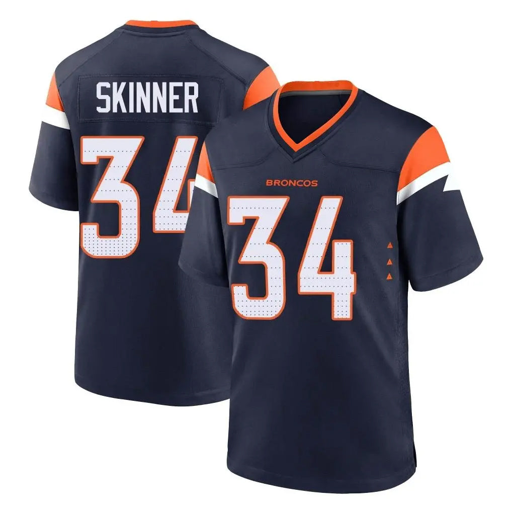 Tlead D.Broncos #34 JL Skinner Player Navy Home Game Stitched Jerseys
