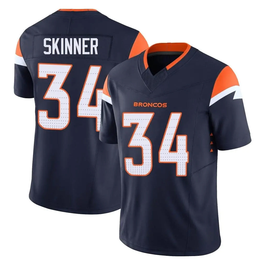 Tlead D.Broncos #34 JL Skinner Player Navy Limited Vapor F.U.S.E. Home Game Stitched Jerseys