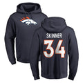 Tlead D.Broncos #34 JL Skinner Player Navy Pullover Hoodie Limited Stitched Jerseys