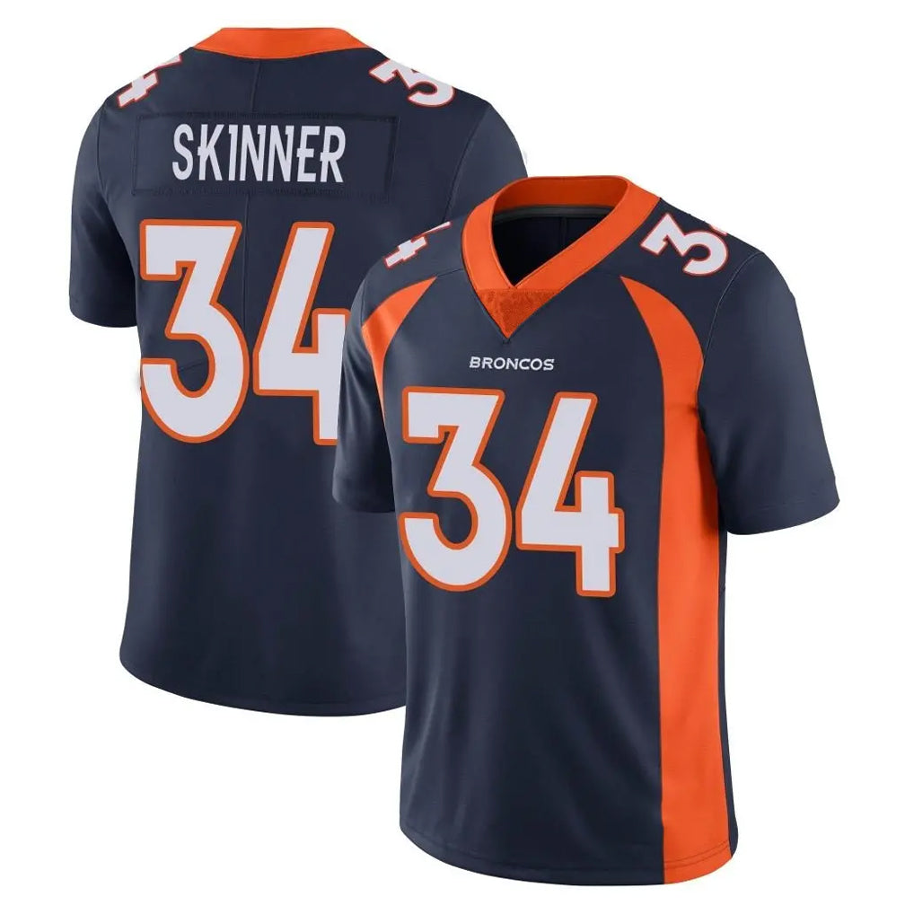 Tlead D.Broncos #34 JL Skinner Player Navy Vapor Untouchable Limited Game Stitched Jerseys